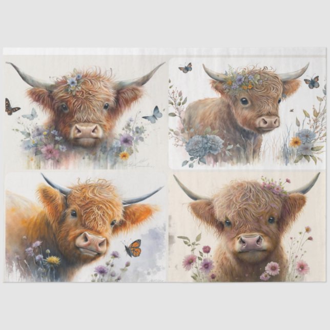 Highland Baby Calf  Tissue Paper (Front)