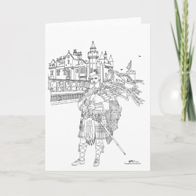 Highland Bagpiper Scotland  Card (Front)