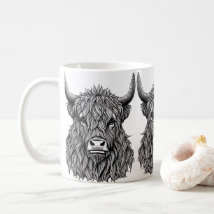 Highland Bull illustration Coffee Mug