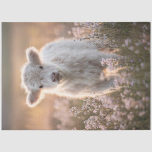 Highland Calf in Wildflowers Country Rustic Charm  Tissue Paper