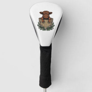 Highland Calf Shirt Vintage Daisy Bucket Art Golf Head Cover