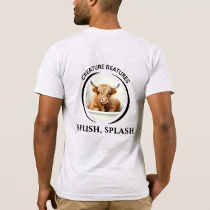 Highland cattle bathing – splish splash white T-Shirt