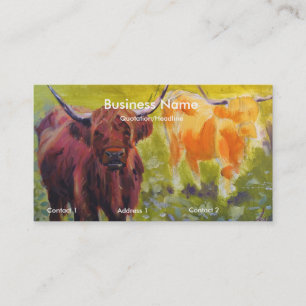 Highland Cattle Cows Painting Business Cards