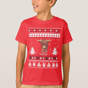 Highland Cattle Ugly Christmas T-Shirt