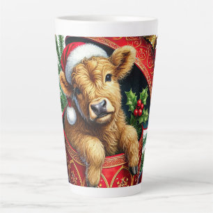 Highland Christmas cow latte mug
