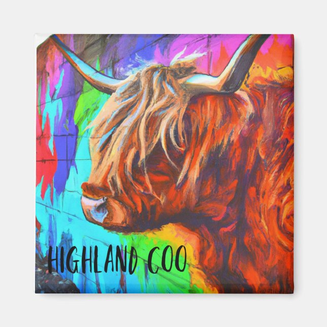 Highland coo magnet (Front)