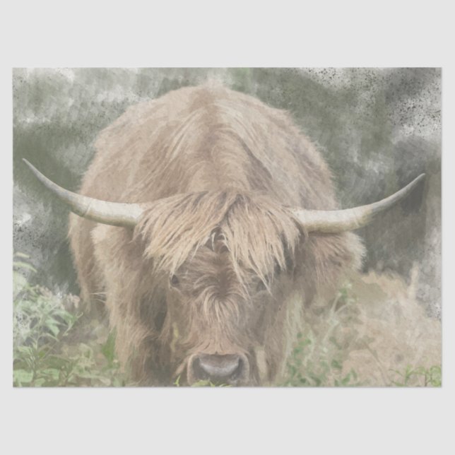 Highland Coo Tissue Decoupage Paper (Front)