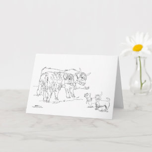 Highland "Coos" with Scottie Dogs Card