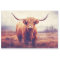 Highland Cow 3 in Foggy Landscape Decoupage Paper