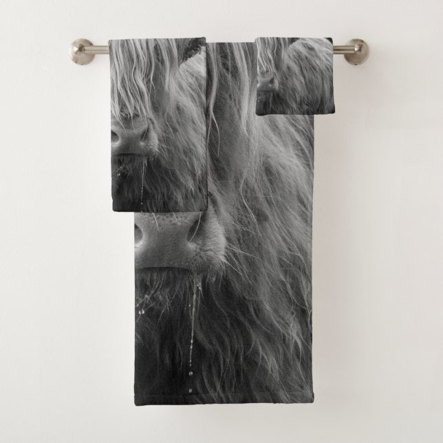 Highland Cow #6 #wall #art  Bath Towel Set (Insitu)
