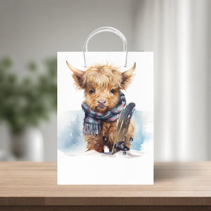Highland Cow-abunga Gift Bag - White
