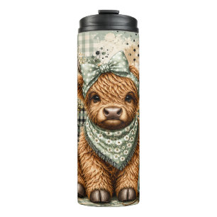 Highland Cow and Sunflowers Thermal Tumbler