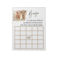 Highland Cow Baby Shower Bingo Game Couples