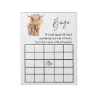 Highland Cow Baby Shower Bingo Game