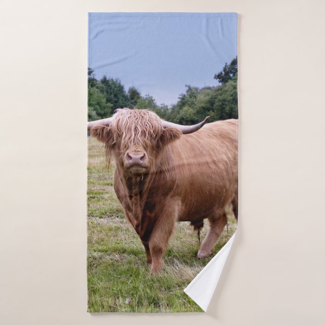 Highland Cow Bathroom Towel Set (Bath Towel)