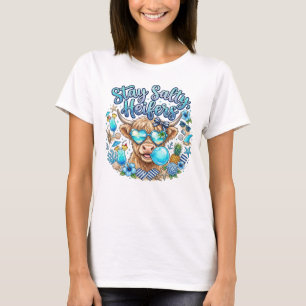 Highland Cow Beach Summer Funny T-Shirt