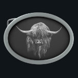 Highland Cow Belt Buckles<br><div class="desc">It's wee Hamish the Scottish Highland Cow. I was filming down in Kintyre on the west coast of Scotland, when this wee character kept coming up to have a nosey at the camera. I took some footage of him and did this painting when i got home. Hope you enjoy him!...</div>