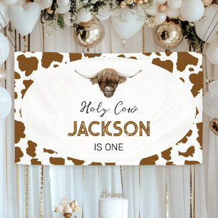 Highland Cow Birthday Banner