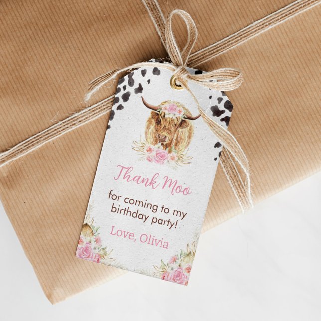 Highland Cow Birthday Thank You Tag (Creator Uploaded)