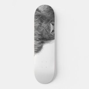 Highland Cow Black & White #4 Skateboard