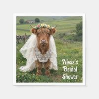 Highland Cow Bride in Lace Veil
