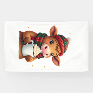 Highland Cow Brushstroke Christmas T-Shirt (4) Banner