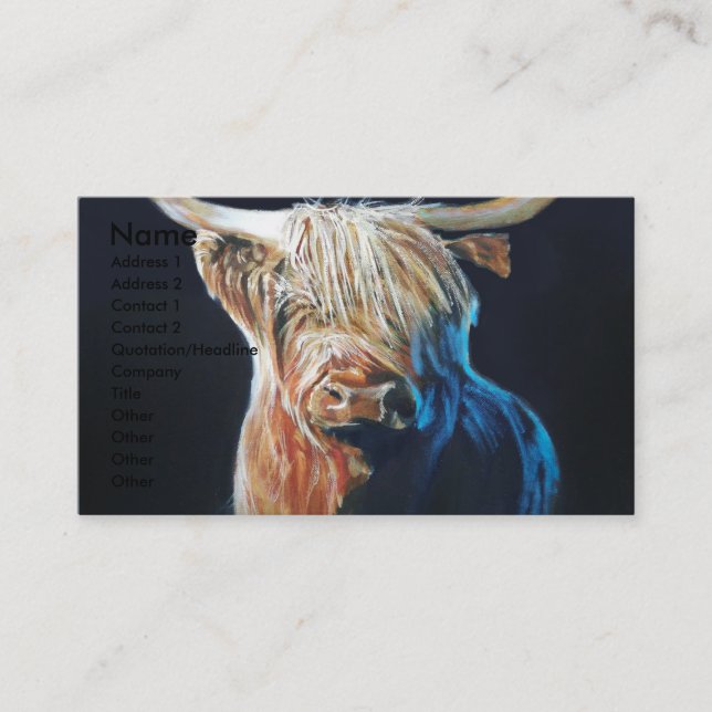Highland cow business card (Front)