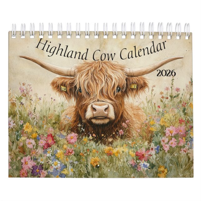 Highland Cow Calendar 2026 (Cover)