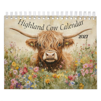 Highland Cow Calendar 2027