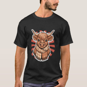 Highland Cow Calf in Scarf T-Shirt