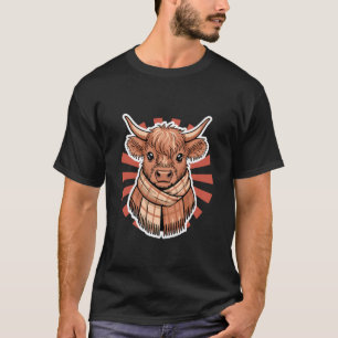 Highland Cow Calf in Scarf T-Shirt