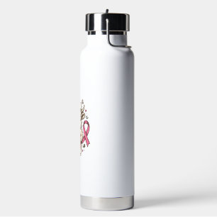 Highland Cow Cancer Awareness Ribbon Cute Calf Des Water Bottle