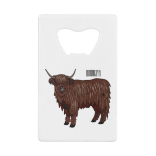 Highland cow cartoon illustration 