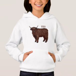 Highland cow cartoon illustration 
