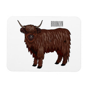 Highland cow cartoon illustration  magnet