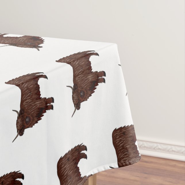 Highland cow cartoon illustration  tablecloth (In Situ)