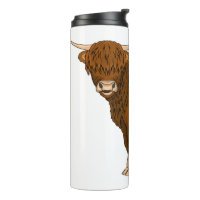 Highland cow cartoon illustration
