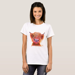 Highland Cow ' CHILLI CHOPS ' Womens T-Shirt Top