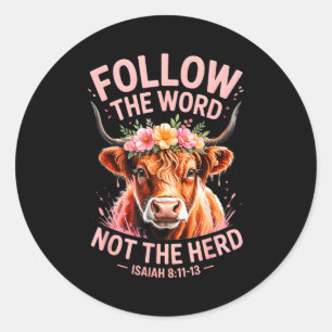 Highland Cow Christian  Classic Round Sticker
