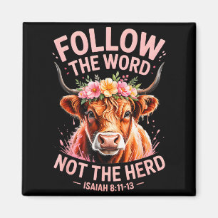 Highland Cow Christian Magnet