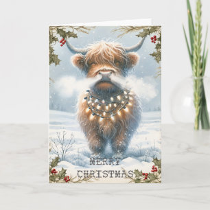 Highland Cow Christmas  Card