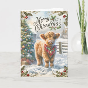 Highland Cow Christmas  Card