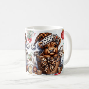 Highland Cow Christmas, Cozy Winter Festiv Holiday Coffee Mug