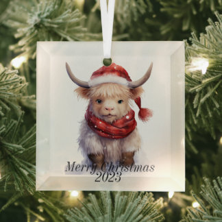 Highland Cow Christmas Ornament