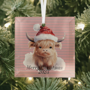 Highland Cow Christmas Ornament