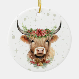 Highland Cow Christmas Ornament Personalised
