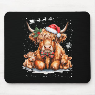 Highland Cow Christmas Outfit Idea Women Xmas High Mouse Pad