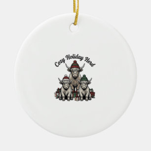 Highland Cow Christmas Vintage Holiday Herd Art Ceramic Tree Decoration