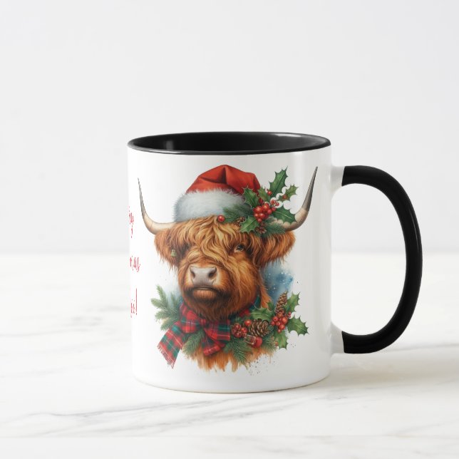 Highland Cow ChristmasCoffee Mug Cup (Right)