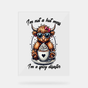 Highland Cow Coffee , Coffee Cow  Acrylic Sign